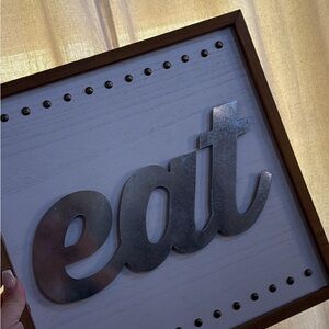 Silver 'Eat' Wall Decor
